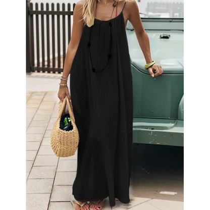 Nube Suave — vestido maxi sin tirantes y espalda descubierta, cómodo y ligero para descanso y uso diario